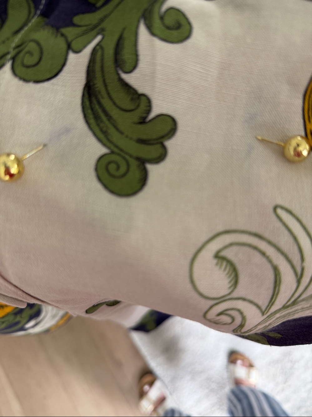 Farm Rio x Anthropologie Puff-Sleeve Printed Buttondown Blouse -SMALL - Picture 11 of 11